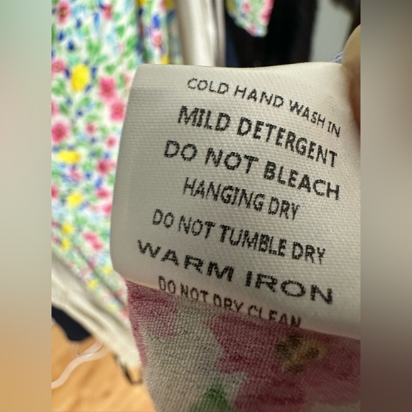 The Native One Dress M Floral Lemons Midi Square Neck Long Sleeve Smocked Back - Picture 8 of 9